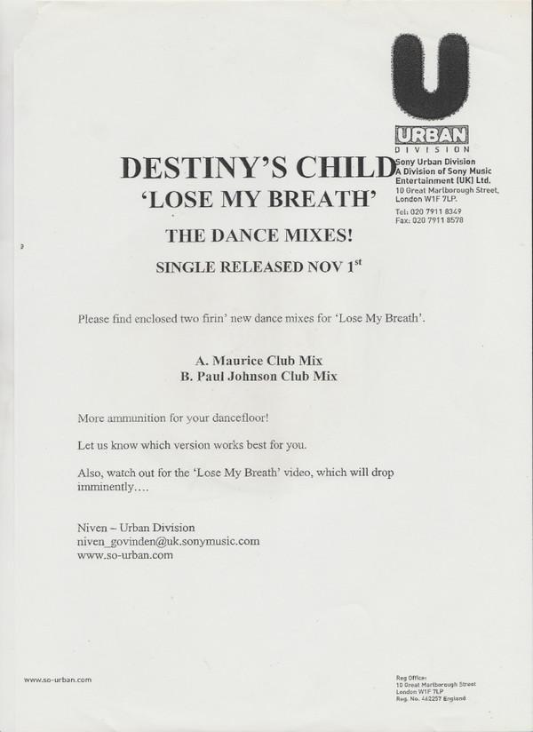 Destiny's Child - Lose My Breath - The Dance Mixes
