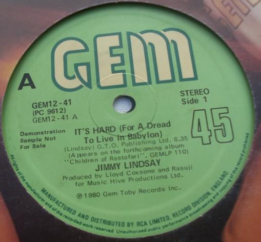 Jimmy Lindsay - It's Hard (For A Dread To Live In Babylon)