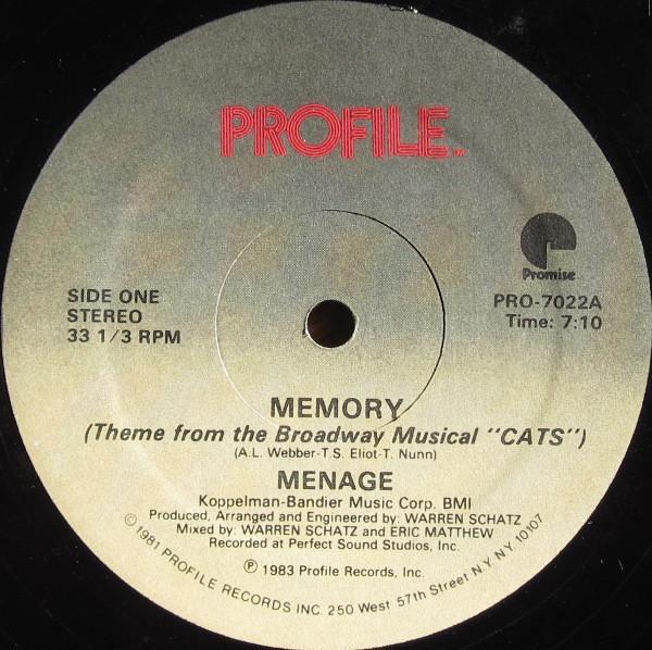 Menage  - Memory (Theme From The Broadway Musical "Cats")