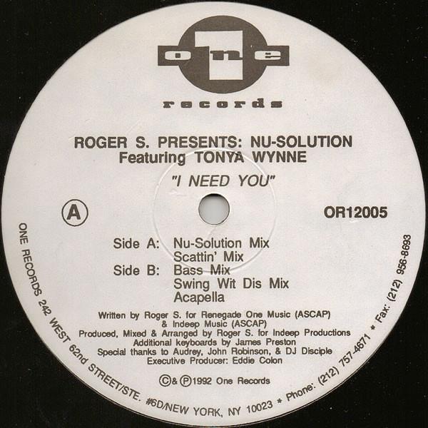 Roger Sanchez, Tonya Wynne, Nu-Solution - I Need You