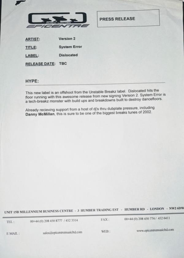 Version 2 - System Error