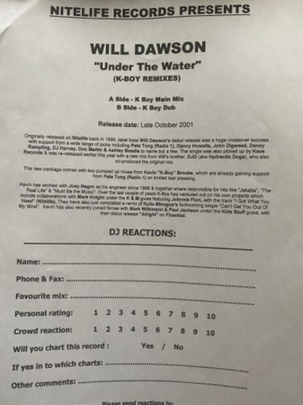 Will Dawson - Under The Water